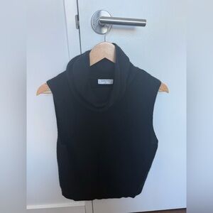 100% cashmere Babaton Black Cowl Neck Sleeveless Sweater